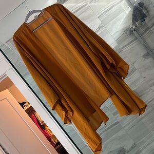 Mustard yellow bell sleeve kimono